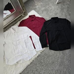 Luxury Collection Casual Long Sleeve Button Down Shirts. Bundle of 3. Si…